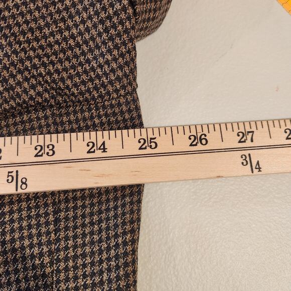 Oscar De La Renta Mens Brown Wool Houndstooth 2 Button Blazer Size 48L Business - Picture 9 of 14